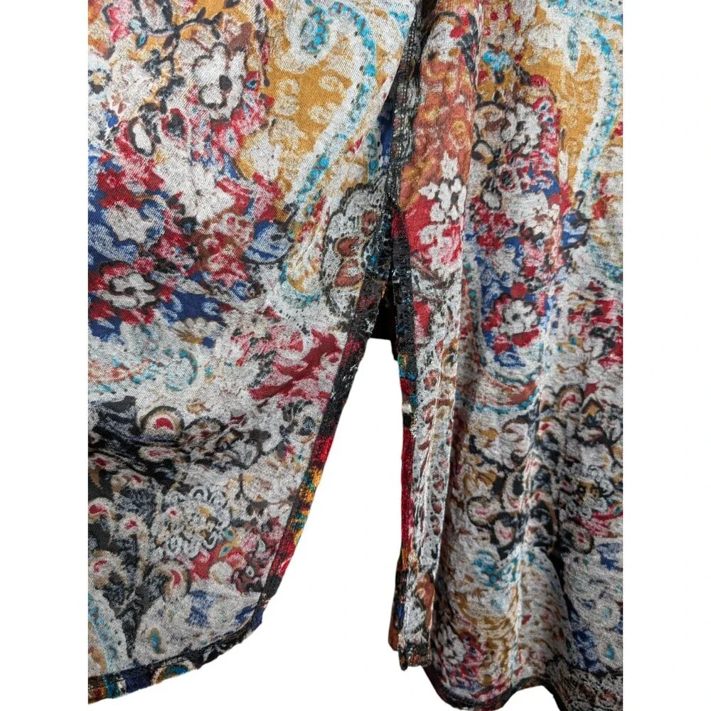 Slinky Brand Paisley Burnout Velvet Cardigan Size L